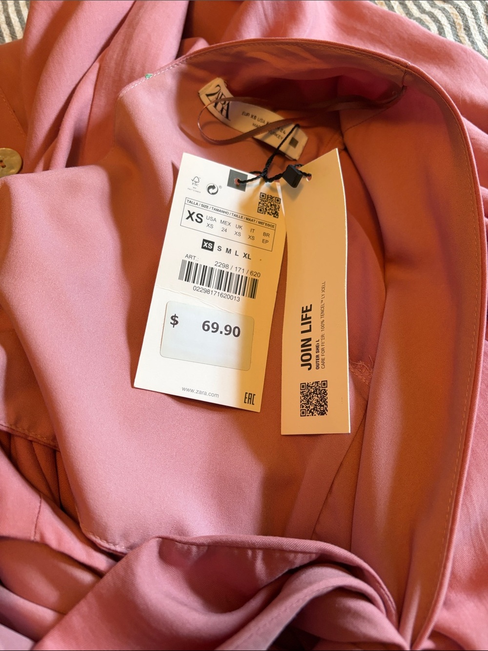 Women's Dusty Rose Tie-Front Button Midi Dress - Picture 8 of 8
